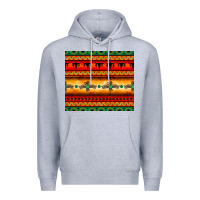 Heather Grey thunderbird bullskull Aztec pattern Premium Hoodie - BarkalooDesign