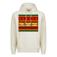 Oatmeal Heather thunderbird bullskull Aztec pattern Premium Hoodie - BarkalooDesign