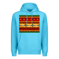 Ocean Blue thunderbird bullskull Aztec pattern Premium Hoodie - BarkalooDesign