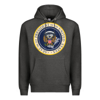 Charcoal Heather fake presidential seal Premium Hoodie - linhVisuals