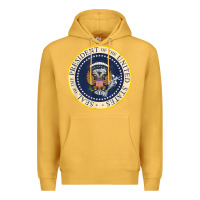 Mustard fake presidential seal Premium Hoodie - linhVisuals