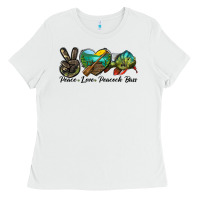 White Peace Love Peacock Bass Ladies Tee - LillyAllenDesigns
