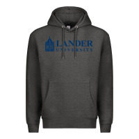 Charcoal Heather Lander University Premium Hoodie - linhVisuals
