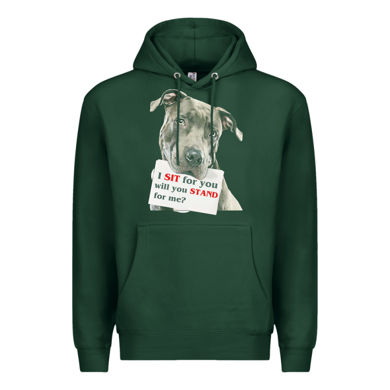 Pitbull T  Shirt I Sit For You Will You Stand For Me T  Shirt Premium Hoodie by linhVisuals | Teevron