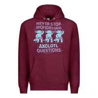 Burgundy axolotl questions Premium Hoodie - linhVisuals