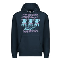 Navy axolotl questions Premium Hoodie - linhVisuals