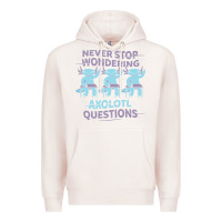 Pale Pink axolotl questions Premium Hoodie - linhVisuals