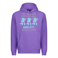 Purple axolotl questions Premium Hoodie - linhVisuals