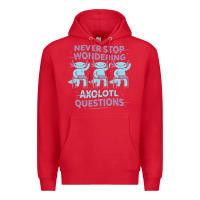 Red axolotl questions Premium Hoodie - linhVisuals