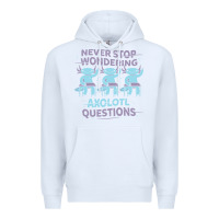 White axolotl questions Premium Hoodie - linhVisuals