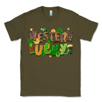Army Green western lucky St. Patricks Day Classic Tee - FaDigitalArtStudio