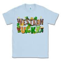 Dusty Blue western lucky St. Patricks Day Classic Tee - FaDigitalArtStudio