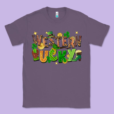 Western Lucky St. Patricks Day Classic Tee Designed By Fadigitalartstudio