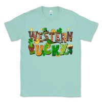 Seafoam western lucky St. Patricks Day Classic Tee - FaDigitalArtStudio