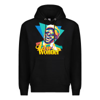 Black stevie wonder vintage Premium Hoodie - linhVisuals