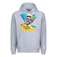 Heather Grey stevie wonder vintage Premium Hoodie - linhVisuals