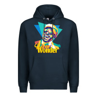 Navy stevie wonder vintage Premium Hoodie - linhVisuals