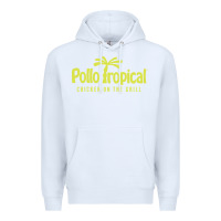 White suitable-pollo-tropical-worn Premium Hoodie - linhVisuals