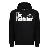 Black mens the fishfather funny fish father day lover t shirt t shirt Premium Hoodie - linhVisuals
