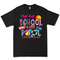 Black Bye Bye School Hello Pool Teacher  Squad Premium Tee - CowhideDigitalArt