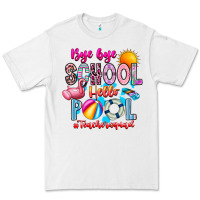 White Bye Bye School Hello Pool Teacher  Squad Premium Tee - CowhideDigitalArt