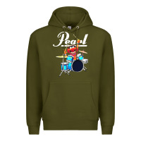 Army Green the muppet show animal playing pearl drums Premium Hoodie - linhVisuals