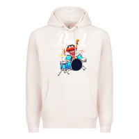 Pale Pink the muppet show animal playing pearl drums Premium Hoodie - linhVisuals