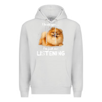 Dove Grey pomeranian i hear you not listening t shirt Premium Hoodie - linhVisuals