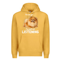 Mustard pomeranian i hear you not listening t shirt Premium Hoodie - linhVisuals