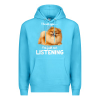 Ocean Blue pomeranian i hear you not listening t shirt Premium Hoodie - linhVisuals