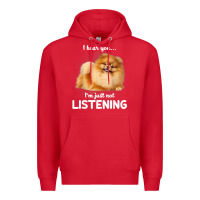 Red pomeranian i hear you not listening t shirt Premium Hoodie - linhVisuals