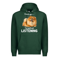 Sports Green pomeranian i hear you not listening t shirt Premium Hoodie - linhVisuals