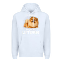 White pomeranian i hear you not listening t shirt Premium Hoodie - linhVisuals
