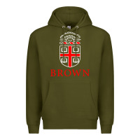 Army Green brown university Premium Hoodie - linhVisuals