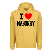 Antique Gold i love masonry Premium Hoodie - linhVisuals