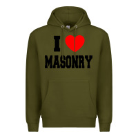 Army Green i love masonry Premium Hoodie - linhVisuals