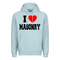 Blue Mist i love masonry Premium Hoodie - linhVisuals