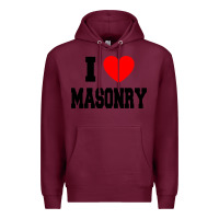 Burgundy i love masonry Premium Hoodie - linhVisuals