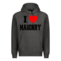 Charcoal Heather i love masonry Premium Hoodie - linhVisuals