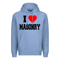Colony Blue i love masonry Premium Hoodie - linhVisuals