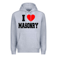 Heather Grey i love masonry Premium Hoodie - linhVisuals