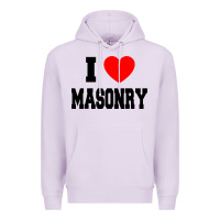 Lilac i love masonry Premium Hoodie - linhVisuals