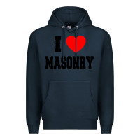 Navy i love masonry Premium Hoodie - linhVisuals