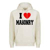 Oatmeal Heather i love masonry Premium Hoodie - linhVisuals
