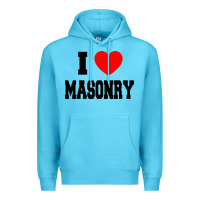 Ocean Blue i love masonry Premium Hoodie - linhVisuals