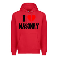 Red i love masonry Premium Hoodie - linhVisuals