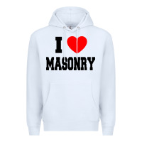 White i love masonry Premium Hoodie - linhVisuals
