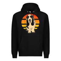 Black retro basset hound t shirt men women kids gift t shirt Premium Hoodie - linhVisuals
