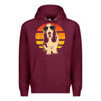 Burgundy retro basset hound t shirt men women kids gift t shirt Premium Hoodie - linhVisuals