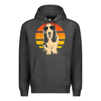 Charcoal Heather retro basset hound t shirt men women kids gift t shirt Premium Hoodie - linhVisuals